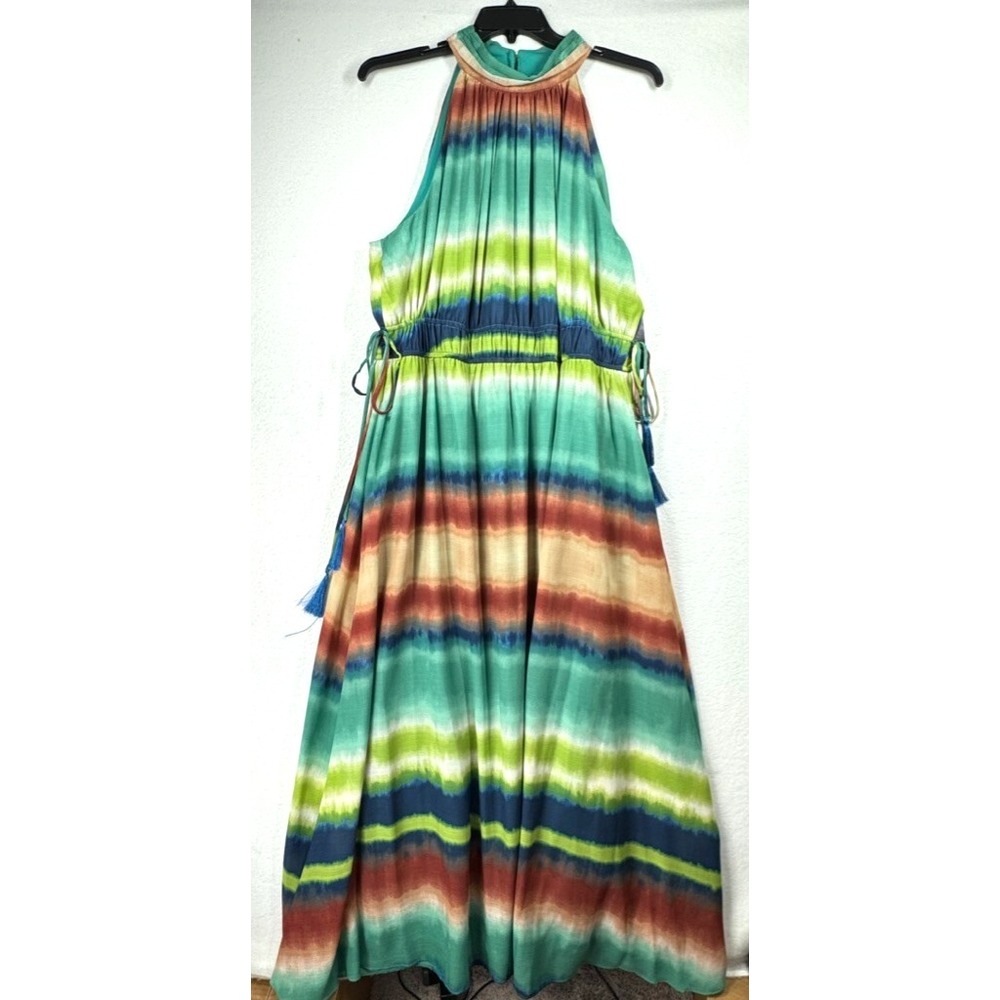 TAYLOR Maxi Dress Ombre Chiffon Elastic Waist Size 22W Southwestern Boho New